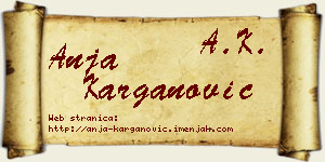 Anja Karganović vizit kartica